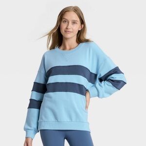 Striped Oversized French Terry Crewneck
